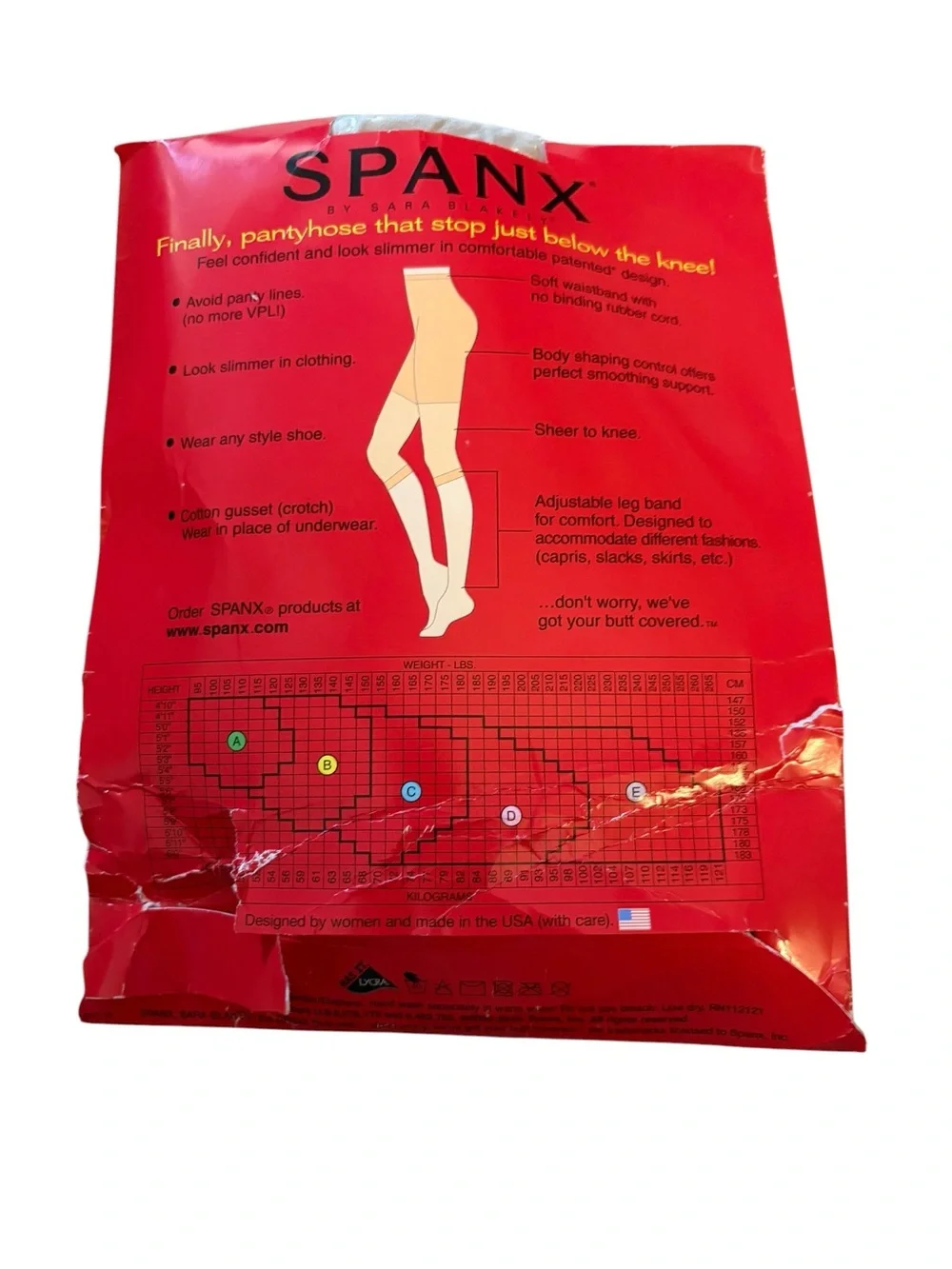 SPANX Footless Bodyshaping Pantyhose – Red Packaging